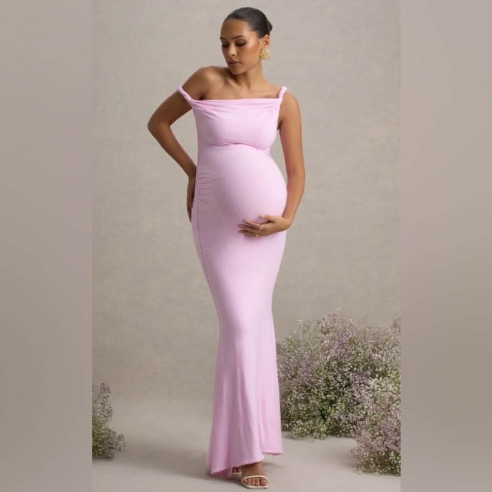 NWT Club L London Strapless Light Pink Maternity Dress